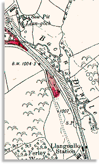 OS map showing Llancoch